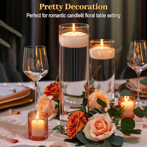 TBWIND 12 Pack 12 Inch Clear Glass Cylinder Vases for Centerpieces - Modern Home Decor