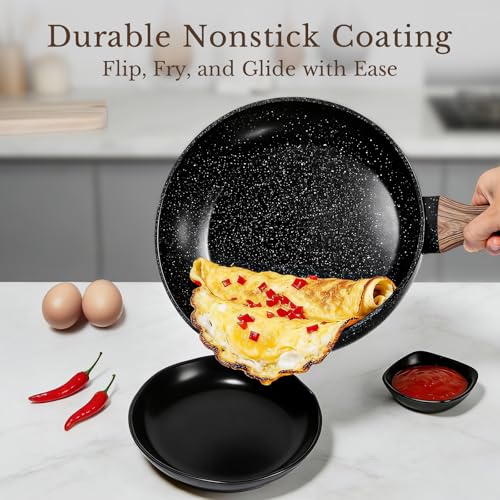 25-Piece Nonstick Cookware Set with Frying Pans & Saucepans - Black