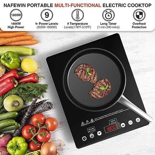 Ceramic Hot Plate 1800W Portable Electric Cooktop - 110V Single Burner
