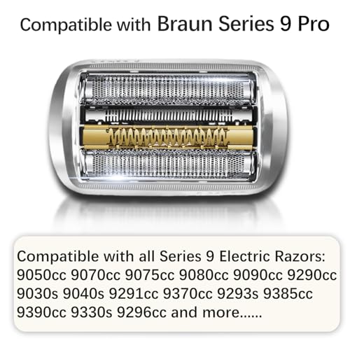 S9 94M Shaver Head Compatible with Braun Electric Razor Series 9 & Series 9 Pro, Replacement Blade for Braun 9290cc, 9291cc, 9370cc, 9376cc, 9293s, 9260s, 9295cc, 9385cc