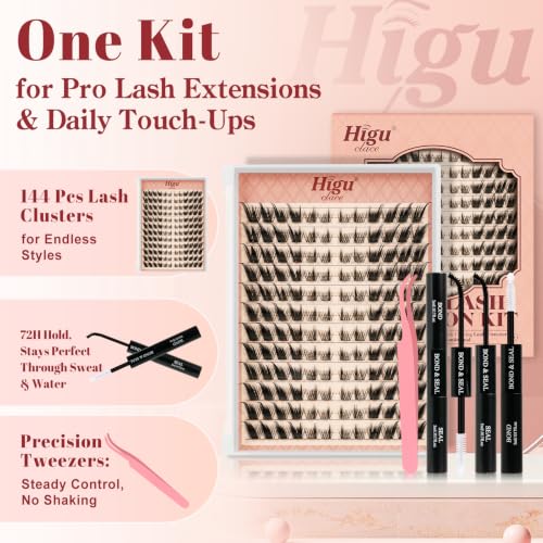 Fox Eye Lash Clusters Kit - Wispy Reusable Synthetic Lashes - LJ01 Variation