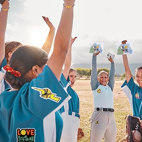 Softball Gifts Set for Girls - Hair Scrunchies, Bracelets, Makeup Bags & Stickers