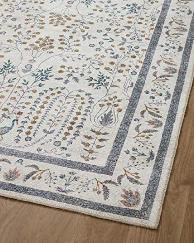Loloi Rifle Paper Co Maison Wisteria Cream Area Rug 5' x 7'6" Rectangular