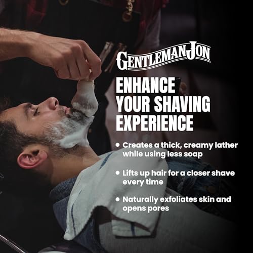 Gentleman Jon 100% Black Badger Hair Shaving Brush for Men ? Premium Ergonomic Shave Lather Brush for Wet Shave Using Shaving Cream & Soap ? Ideal for Safety Razor, Double Edge Razor & Straight Razors