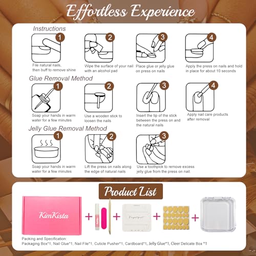 Handmade Acrylic Press On Nails Almond, Brown Press On Nails Medium, Flower 3D Nails French Tip Amber Gold Chrome For Women Gift, Reusable Stick On Fake Nails Kit With Nail Glue(Amber Bloom-S)