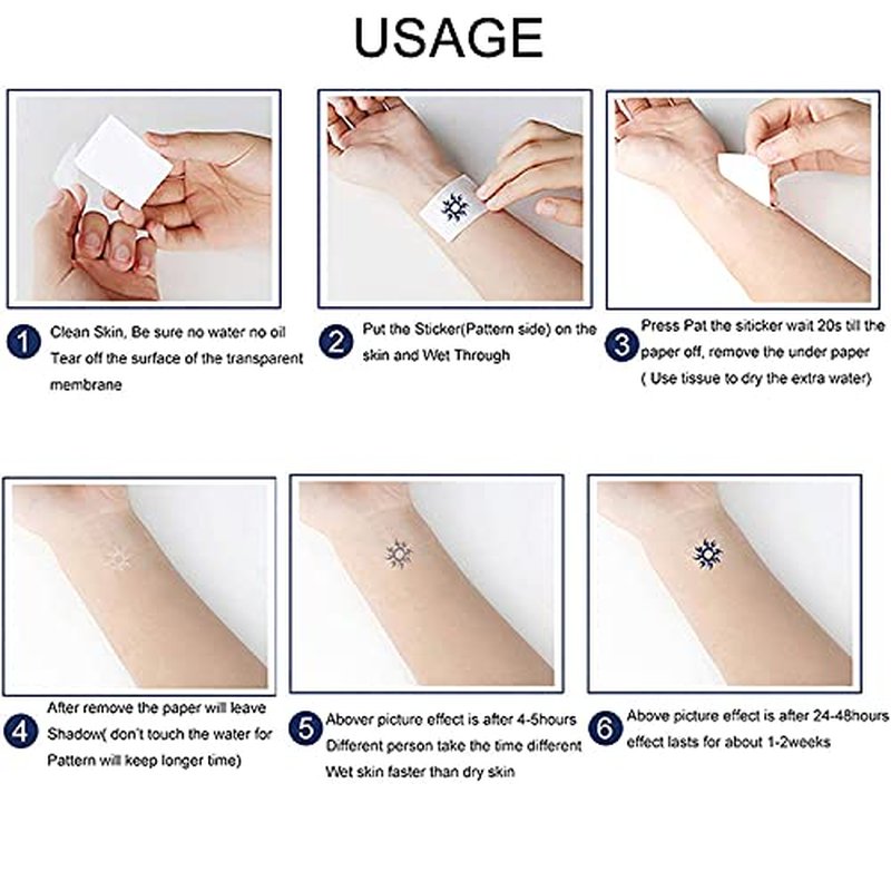 6 Sheets Temporary Tattoos Cross Grace Amazing Temporary tattoo Neck Arm Chest