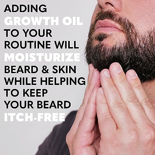 Premium Beard Growth Kit Sandalwood - Oil, Vitamins, Brush & Spray for Men