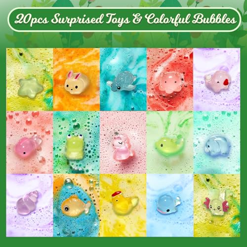 Kids Bath Bombs with Surprise Toys - 20 Pack Natural Handmade Bubble Fizzy Set