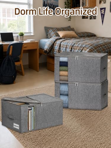 Boailydi 90L King Size Comforter Storage Bags 4-Pack Gray - Rigid & Durable