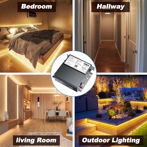 96W 24V Dimmable LED Driver with Built-in Junction Box for Lutron & Leviton Dimmer, Compatible AC/DC Power Supply