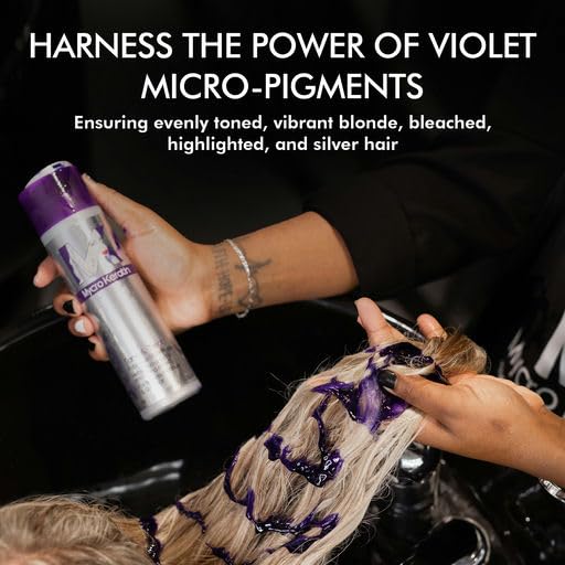 Mycro-Keratin Purple Shampoo for Blonde Hair, Silver, Gray, Highlighted Hair, Toning Purple Shampoo Salt-free Color Depositing & Toning (8.45 Fl Oz)