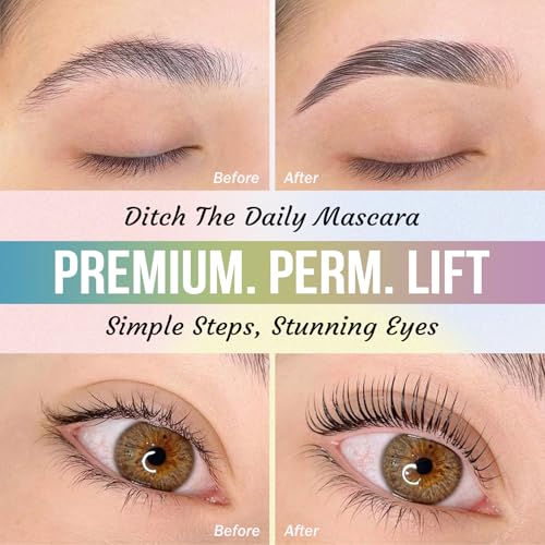 PERMANIA Eyelash Lift Kit, Brow Lamination Kit for Tube Design Easy to Apply for Natural Results Instant Lifting & Curling at Home or Professional Use
