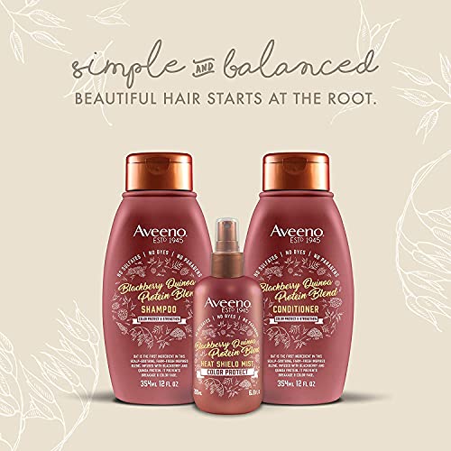 Aveeno Color Protect & Strengthen Shampoo & Conditioner Set - Blackberry & Quinoa, 12 Fl Oz Each