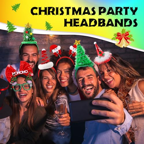 Retrowavy Christmas Headbands - Fun Holiday Hair Accessories Pack, 24 Pack