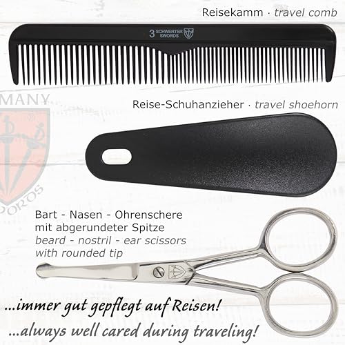 Drei Schwerter Germany 10-Piece Manicure Pedicure Grooming Kit - Brown Leather Case