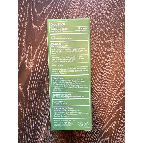 Clearly Acne Clarifying + Calming Mist for Face & Body | Reduces Acne, Blackheads, & Redness | Strengthens Skin Barrier & Evens Texture | 2% Salicylic Acid + AHA | Vegan & Cruelty-Free (4 fl oz)