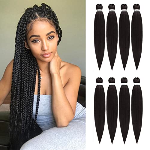 Pre-Stretched Braiding Hair 26 Inch Pack of 8 Dark Brown Yaki Texture for Twist & Box Braids Variation of THIS listing