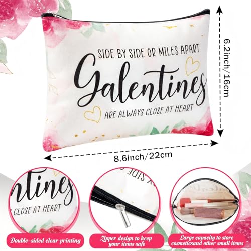Reginary 6 Pcs Galentines Day Gifts Galentines Makeup Bag for Her Friend Appreciation Gifts Makeup Bag for Women Valentines Friends Female Sister