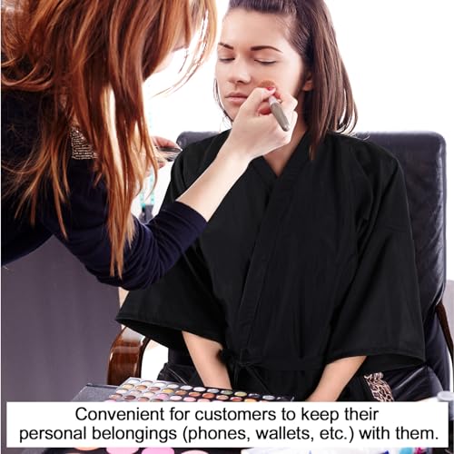 Salon Client Gown Robe Cape Set - 8 Lightweight Nylon Smocks for Hair & Beauty
