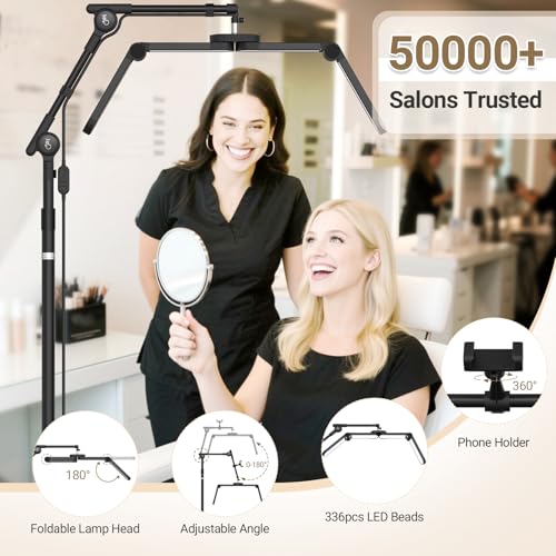 LIONVISON Half Moon Lash Light Floor LED Esthetician Lamp - Black