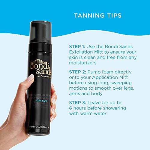 Bondi Sands Ultra Dark Self Tanning Foam Value Kit | Includes 2 Lightweight Sunless Tan Foams + 1 Application Mitt for a Flawless Finish ($58 Value)