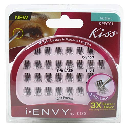 KISS Envy Trio Short False Eyelash Pack - 3 Pairs, Easy Application