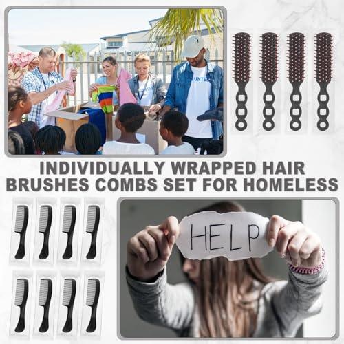 Disposable Black Hair Combs Pack of 100 - Individually Wrapped, Travel-Size Styling Tools with Brushes & Combs