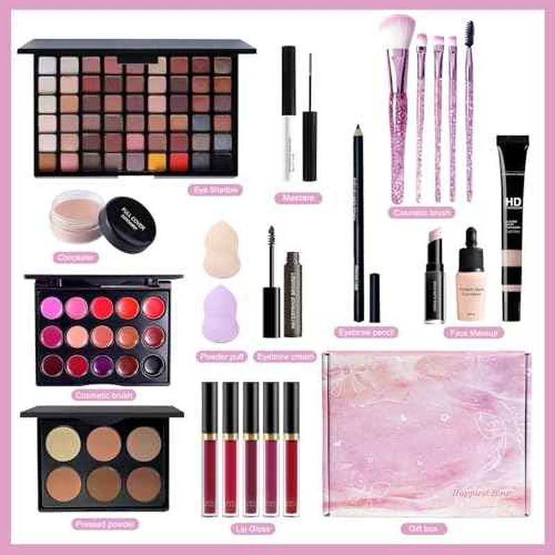 Makeup Set Full Kit for Girls Teens Women,makeup kit for teens,Beginner Makeup Set,make up gift set,Mascara,Lip Gloss,Foundation,Concealer,All in One Makeup Kit