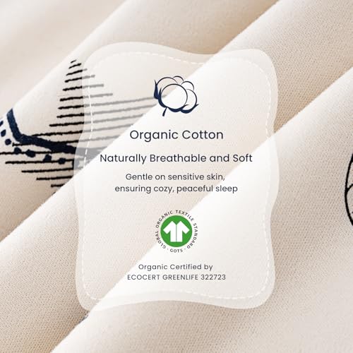 Kaiya Baby Organic Cotton Sleep Sack for 18-36 Months - Moonlit Design, 2.5 TOG
