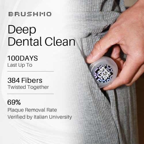 Brushmo BB Floss Expanding Black Mint Dental Floss 5 Pack 55 yd Each (165 ft total)