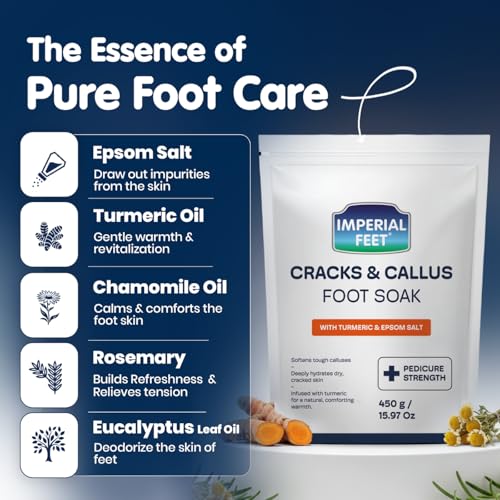 Pedicure Strength Foot Soak for Cracked Heels & Calluses ? Professional Epsom Salt Soak to Soften Hard Skin, Rough Feet & Thick Calluses ? Used by Foot Care Professionals Since 2001