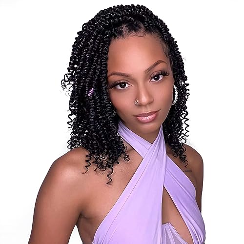 Pre-Looped Passion Twist Crochet Hair 12 Inch - 8 Packs, Ombre 1B/30