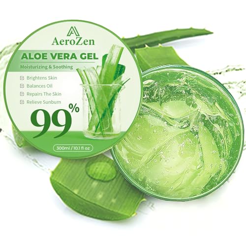 Aero Zen 99% Pure & Organic Aloe Vera Gel - 2-Pack (20.2oz) | Daily & Sun Care Hydration | Lightweight, Non-Greasy, Alcohol-Free for Face, Body, Hair | Vegan
