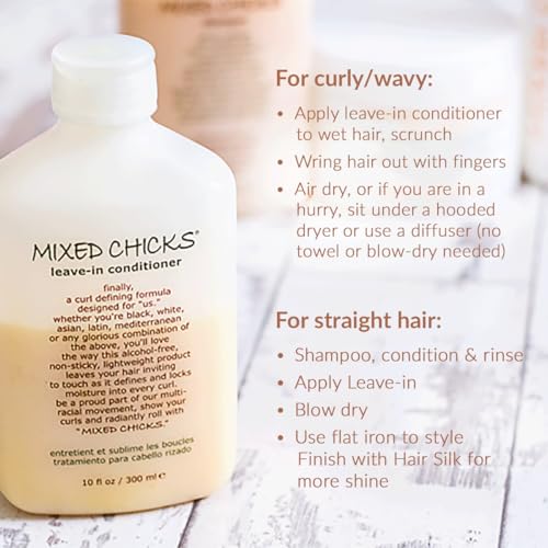 Mixed Chicks Curl Defining & Frizz Eliminating Leave-In Conditioner - 10 Fl Oz Pack of 3