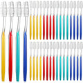 Bulk Disposable Toothbrushes Pack - Soft Bristles, Multi-Color Handles, Individually Wrapped for Travel & Hotels