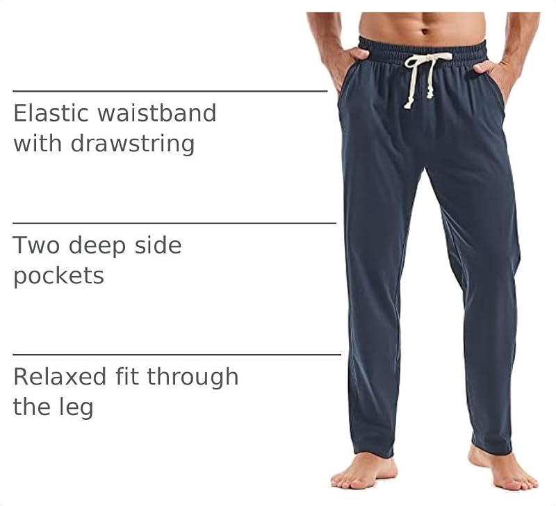 Amy Coulee Men's Navy X-Large Cotton Yoga & Workout Sweatpants with Pockets