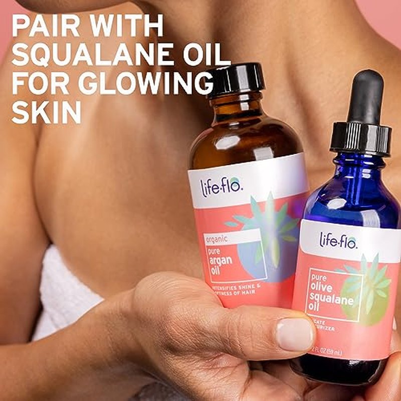 Life-flo Pure Argan Oil | Organic and Cold Pressed | Intensify Hair Shine and Softness & Minimize Split Ends | Skin Moisturizer | 4 oz