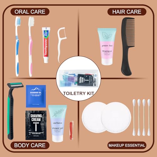 Skourvut 10 Pack Travel Toiletry Kits for Women - Basic Hygiene Sets