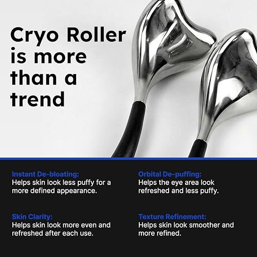 MAXXING Stainless Steel Cryo Facial Rollers Set of 2 Cooling Massage Tools for Depuff & Skin Refresh