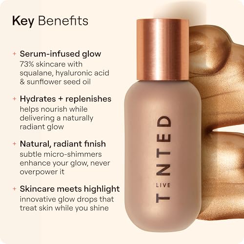 Live Tinted Hueglow Mini Liquid Highlighter Drops Serum Dusk - Bronze, 0.46 oz