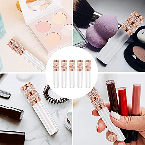 Pearl Diamond Lip Gloss Tubes Set - 24pcs 5ml Empty Lipstick Containers with Wand & Labels - DIY Makeup
