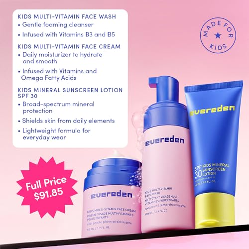 Evereden Kids Mineral Sunscreen Face Wash Cream & Headband Bundle - Peach Variation
