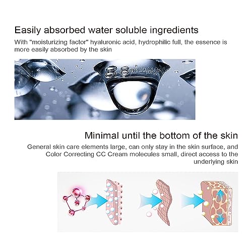 Color Correcting CC Cream with SPF 25, Coverage Lightweight Foundation, Hydrating Serum, Even Skin Tone Makeup and Skin Care, Refine Skin Texture, Avoid Sun Damage