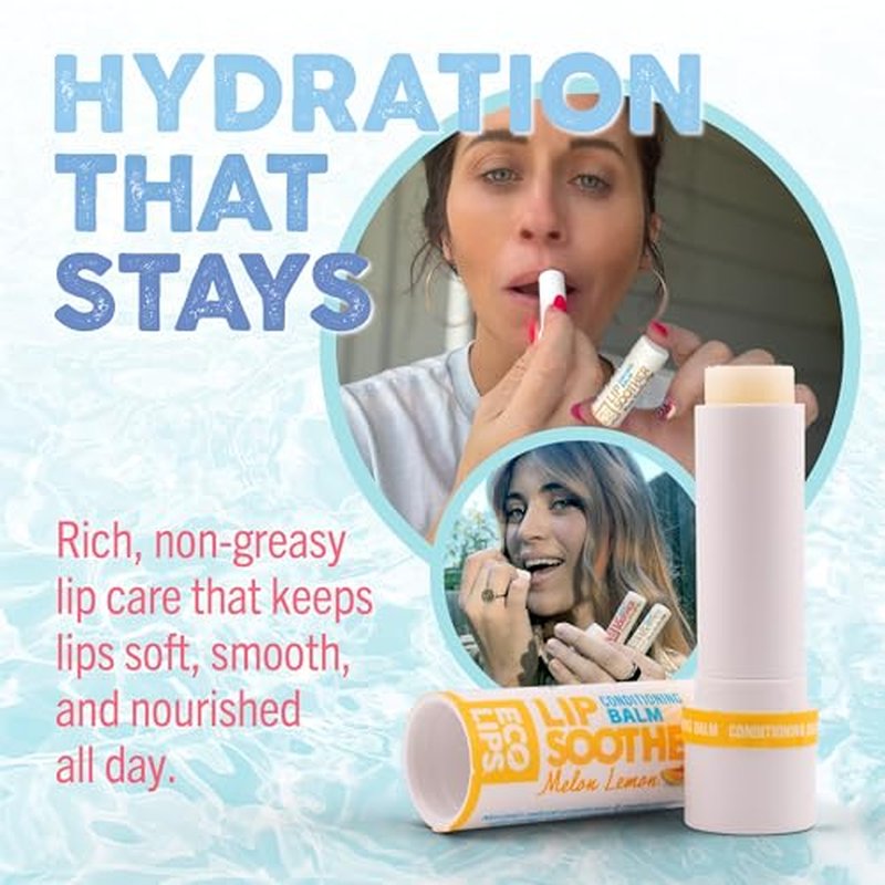 Eco Lips Conditioning Lip Soother Lip Balm ? Natural & Moisturizing Lip Care with Shea & Murumuru Butter, Clean Beauty, Daily Hydration & Protection for Chapped Lips, Variety 3-pack 0.15 oz.