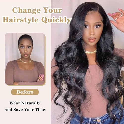 Looxey Black Curly V Part Wig 24 Inch Synthetic Half Wig for Black Women