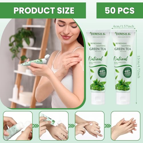 Green Tea Body Lotion Pack - 50 Travel Size 1 oz Moisturizers with Flip Cap