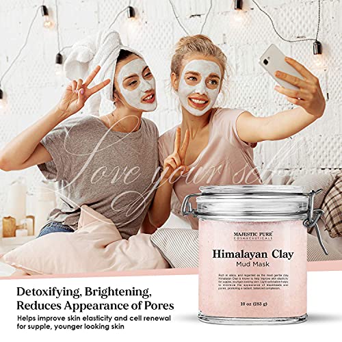 Himalayan Salt Body Scrub & Clay Mud Mask Bundle for Skin Detox & Exfoliation