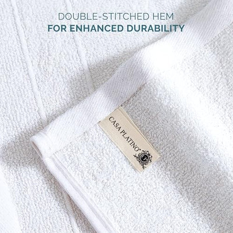 Casa Platino White Washcloths 12 Pack - 13x13 inches - 100% Cotton - Premium Quality Wash Cloths for Bathroom - Well Stitched, Soft & Highly Absorbent Washcloths Set - Ideal for Hotel, Spa & Salons