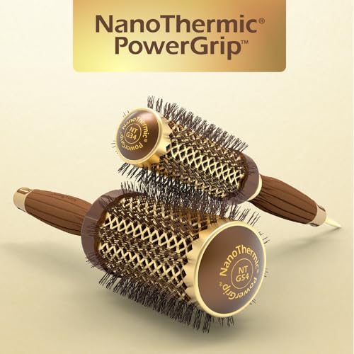 Olivia Garden NanoThermic PowerGrip 1-Inch Ceramic Round Hair Brush for Medium to Thick Hair