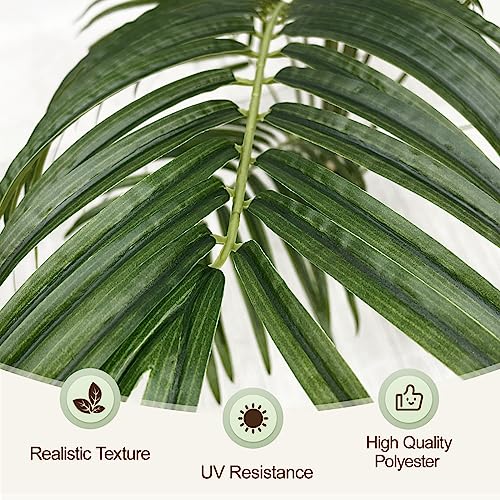 5ft Artificial Palm Tree Indoor Plant - Tall Faux Tropical Paradise Tree in Pot with Real Bark Design